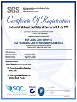 Certificacion SQF 2018-2019